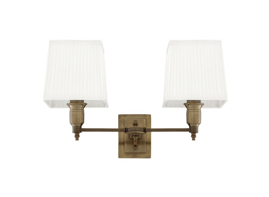 Lampe murale 'Lexington' - Double - White/Brass