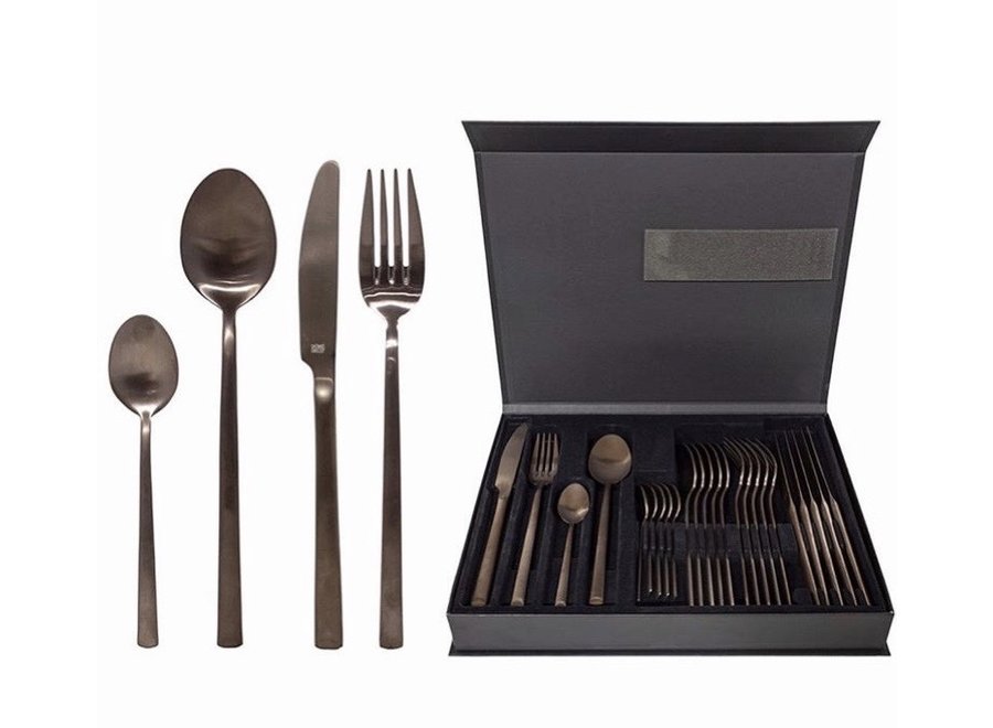 Cutlery set 'Zeno' 6-piece - Brown
