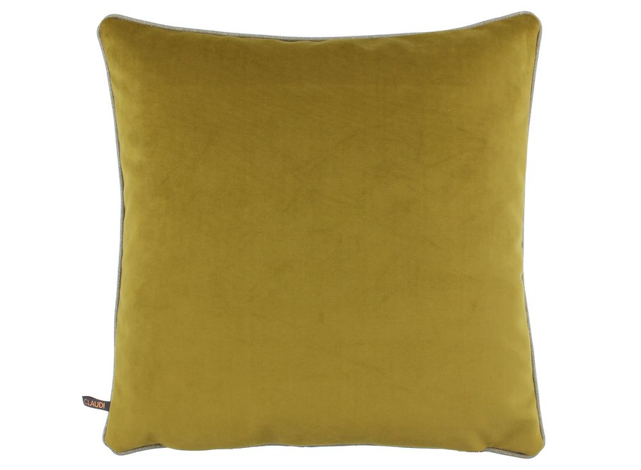 Decorative cushion Astrid Mustard + Piping Sand