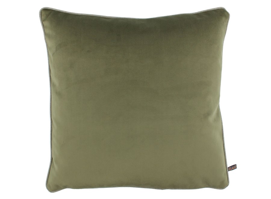 Dekoratives Kissen Astrid Olive + Piping Sand