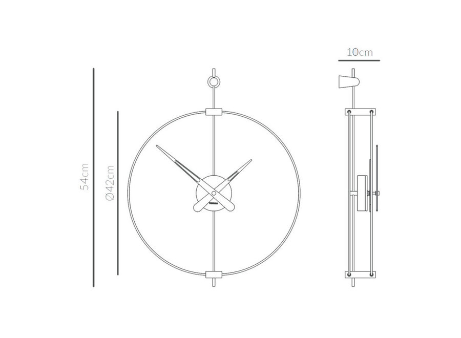 Design wall clock 'Micro Barcelona' T Graphite