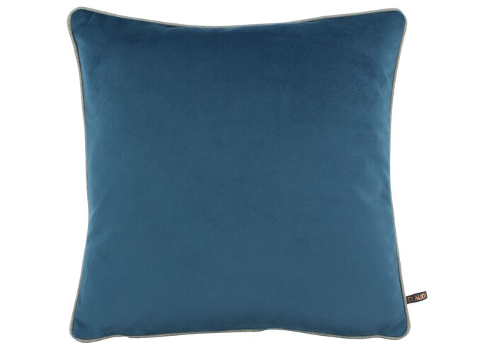 Coussin Rosana Vintage Blue + piping Sand