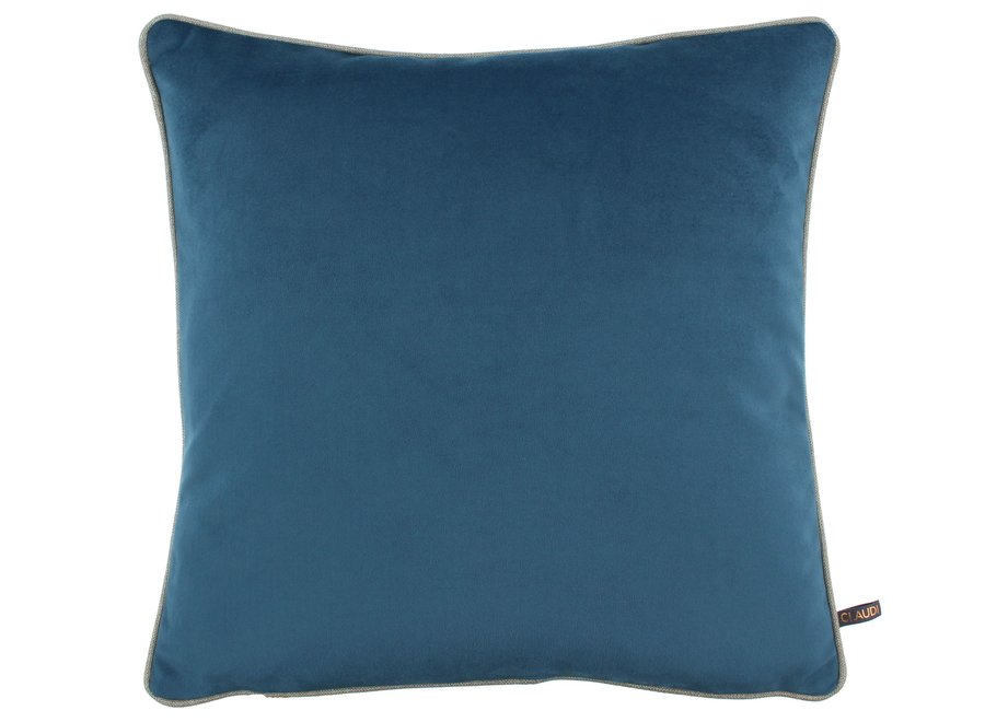 Decorative cushion Rosana Vintage Blue + piping Sand