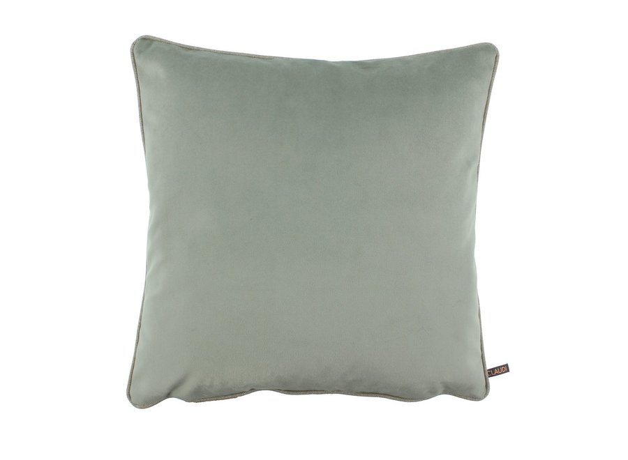 Decorative cushion Rosana in color Celadon + piping Sand