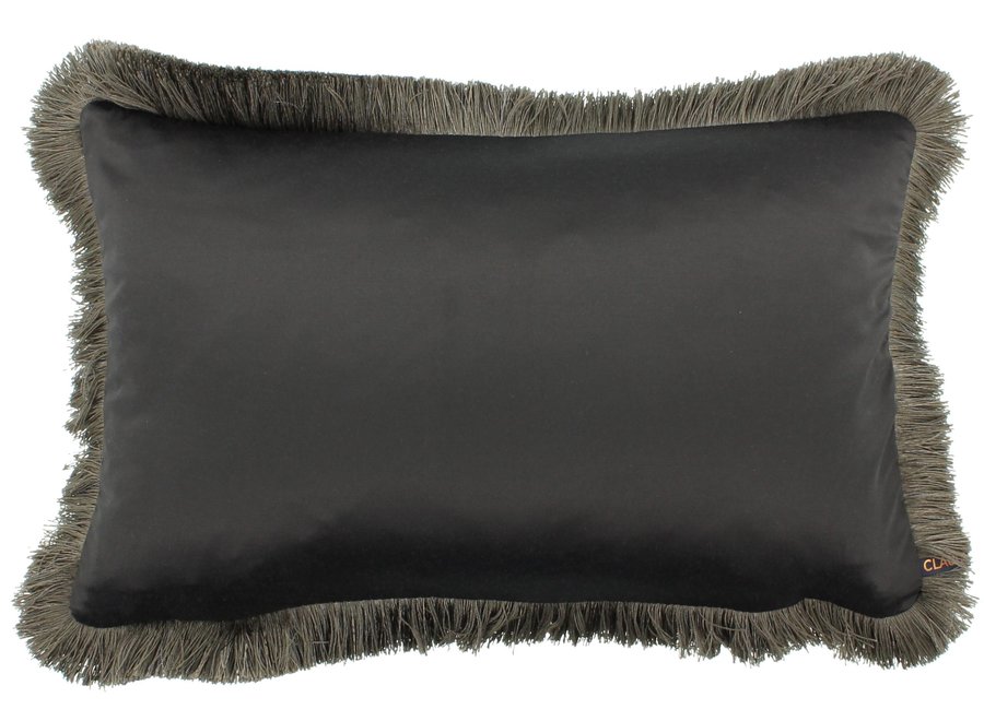 Throw pillow Sorella Dark Taupe + Fringe Taupe