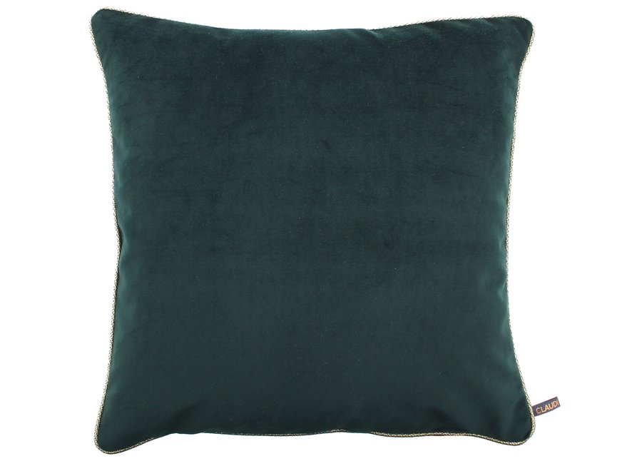 Decorative cushion Astrid Emerald + Piping Gold