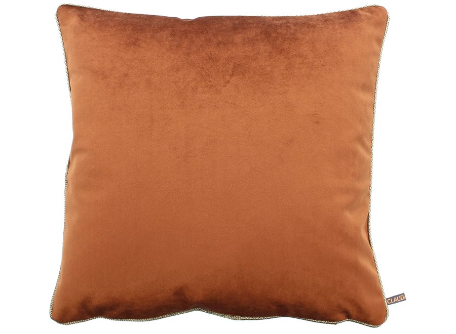 Decorative cushion Astrid Copper + Piping Gold