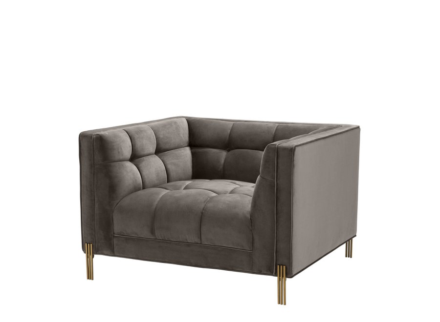 Armchair 'Sienna' - Savona grey Velvet