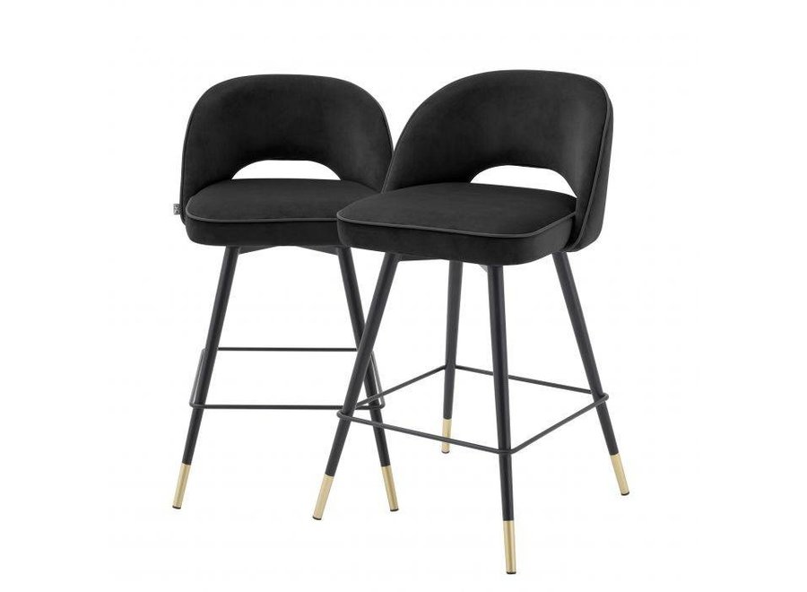 Counter stool Cliff set of 2 - Roche black