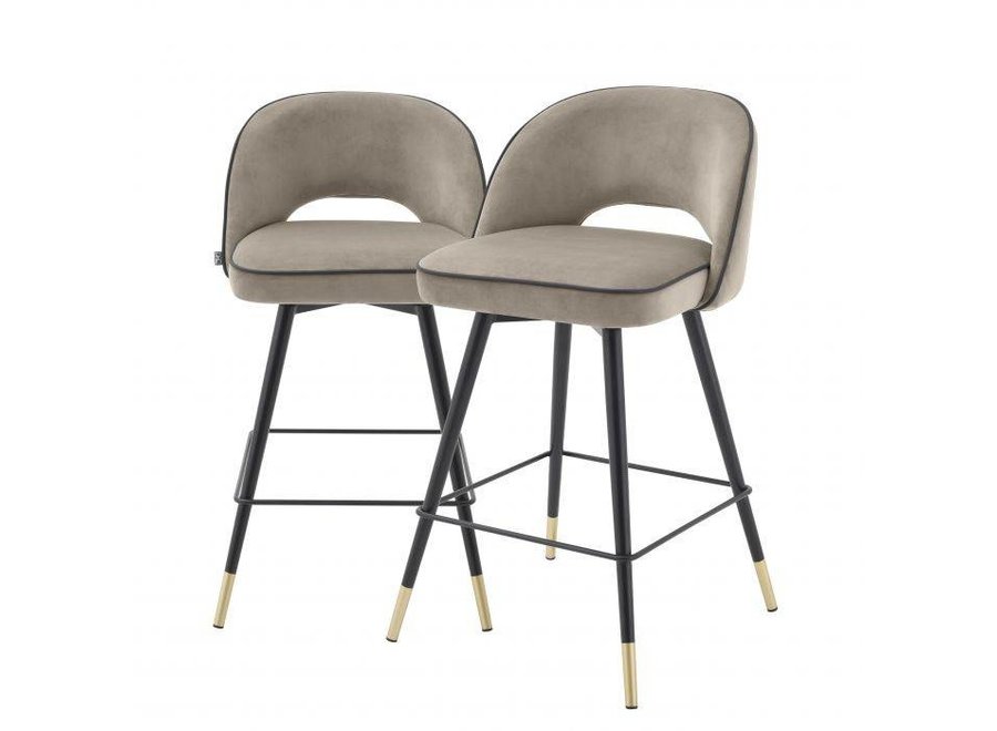 Counter stool 'Cliff' set of 2 - Savona greige