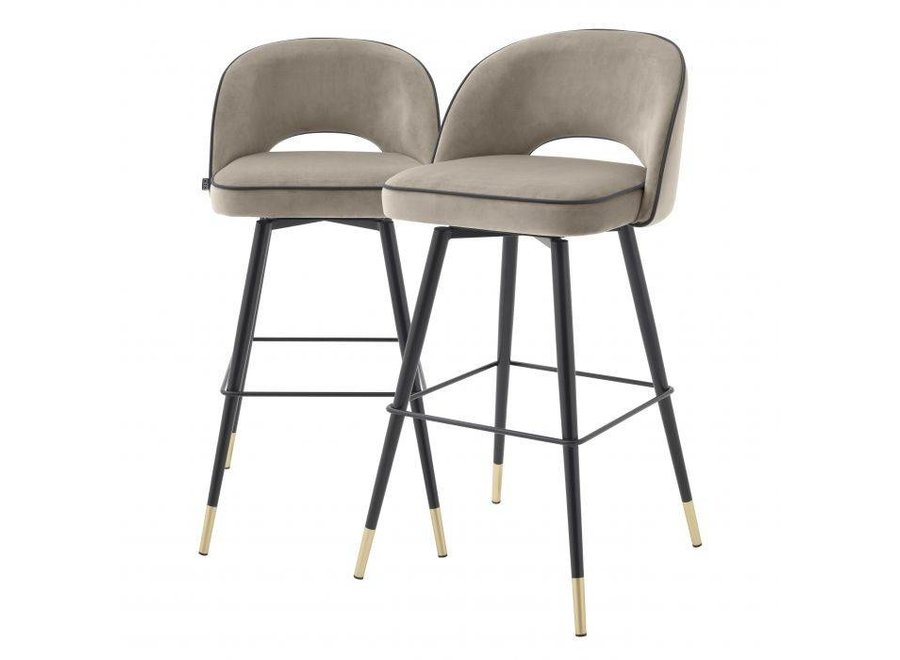 Bar stool 'Cliff' set of 2 - Savona greige