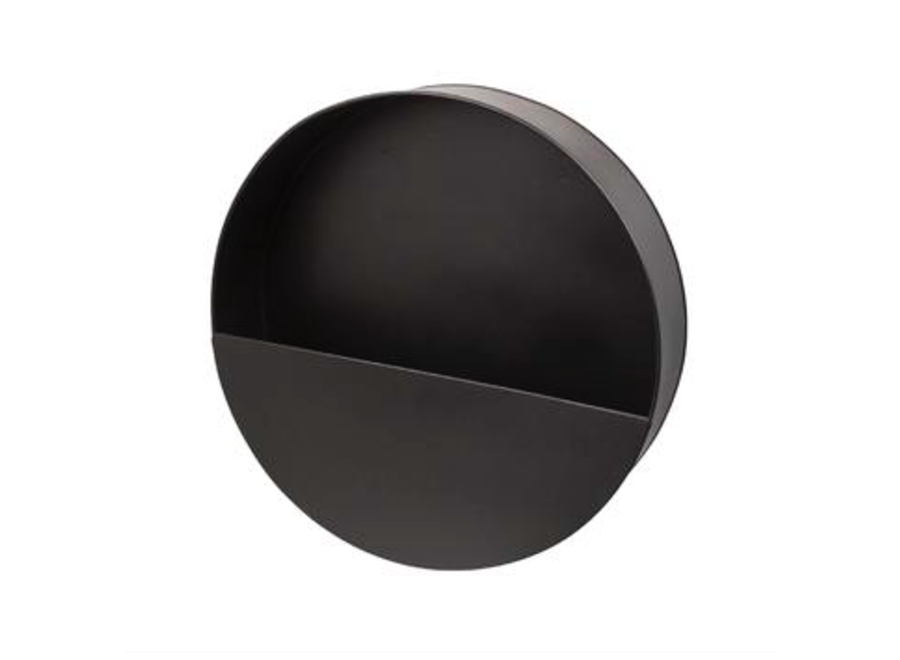 Wall planter in black metal 'Vinca' - round - S