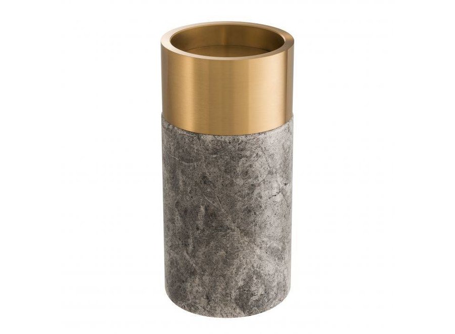Candle Holder Sierra Set of 3 -  Grey/Brass