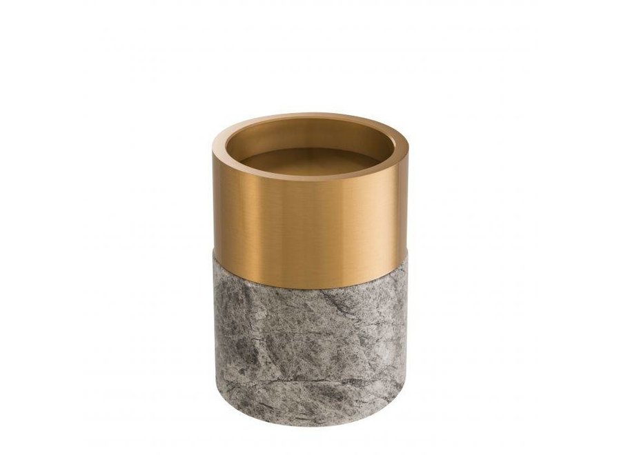 Porte-bougies Sierra, Set of 3 -  Grey/Brass