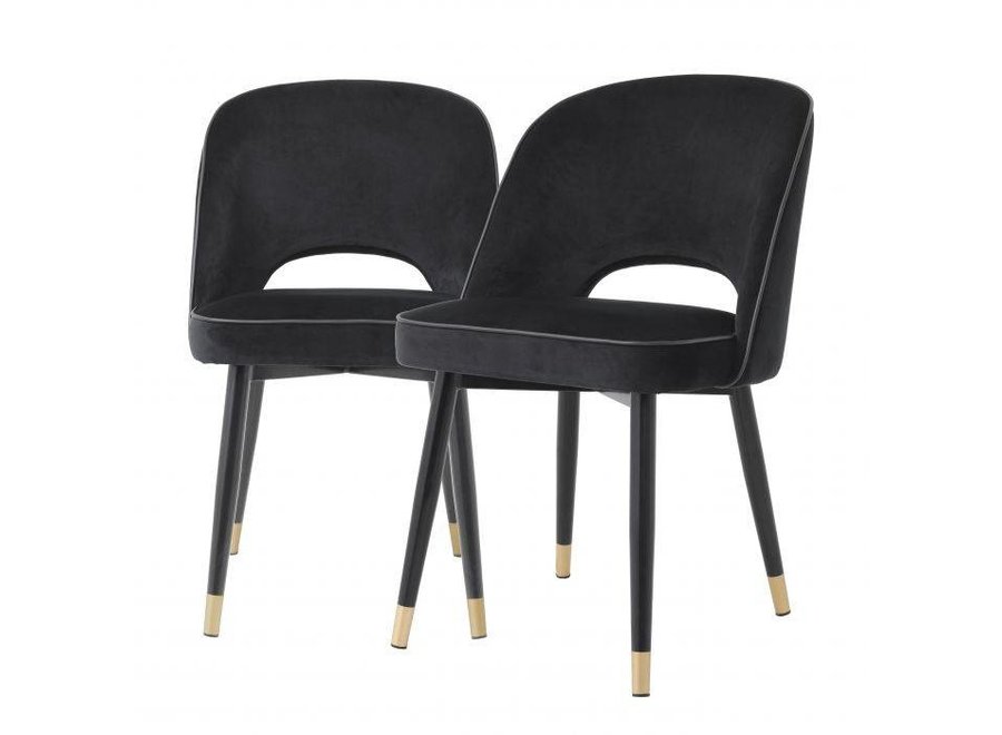 Chaise de salle à manger 'Cliff' set de 2 - Roche black