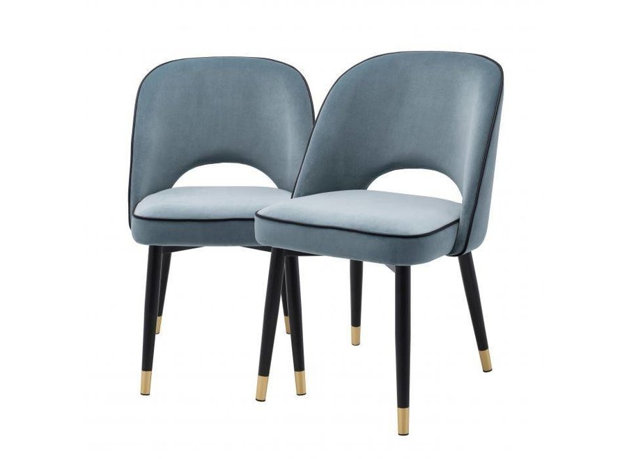 Dining chair 'Cliff' set of 2 - Savona blue