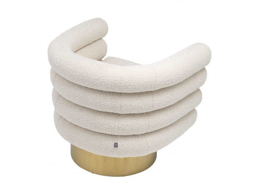 Swivel armchair 'Maguire' - Bouclé cream