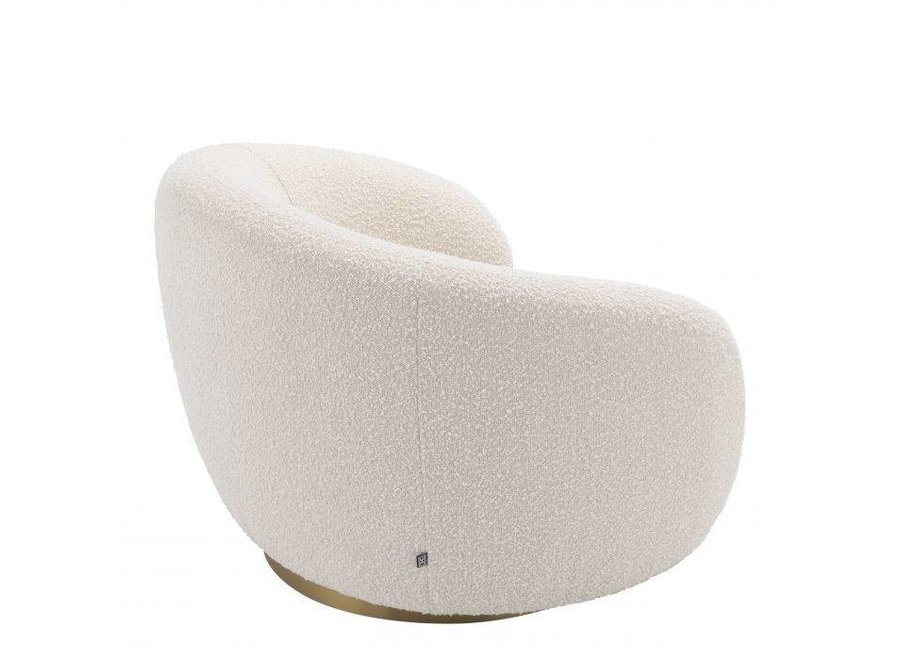 Swivel armchair 'Brice' - Bouclé cream