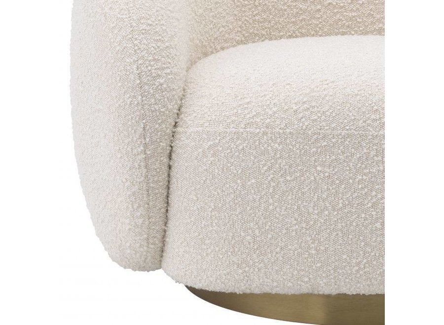 Swivel armchair 'Brice' - Bouclé cream