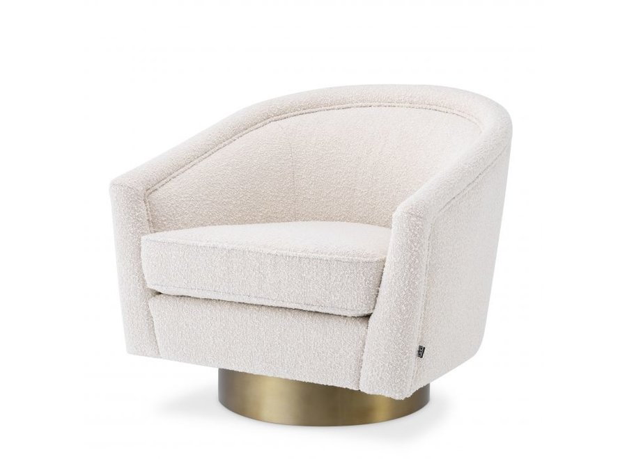 Swivel armchair 'Catene' - Bouclé cream