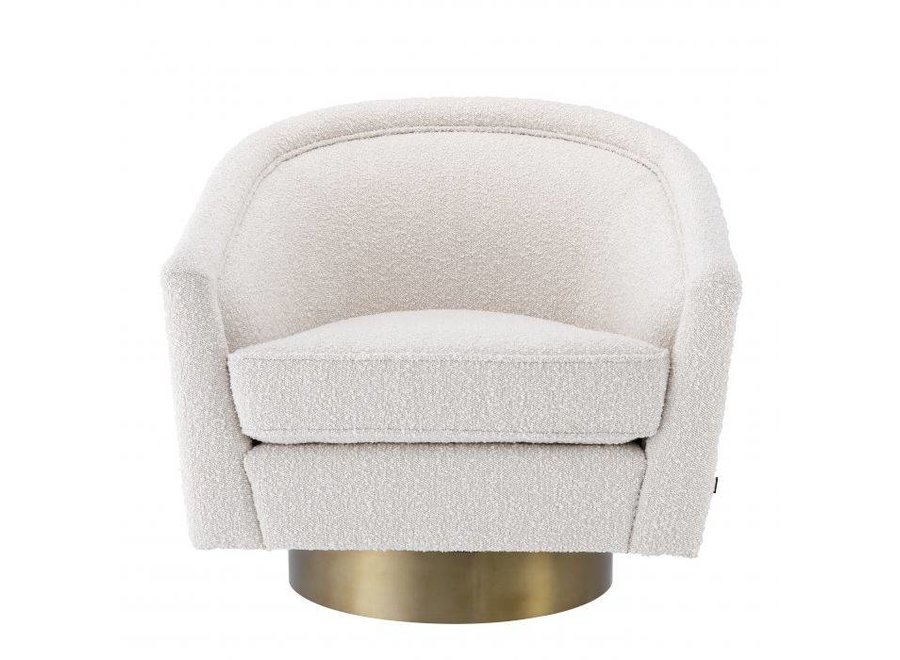 Swivel armchair 'Catene' - Bouclé cream