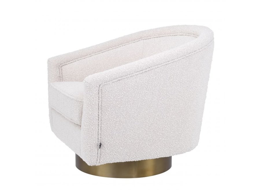 Swivel armchair 'Catene' - Bouclé cream