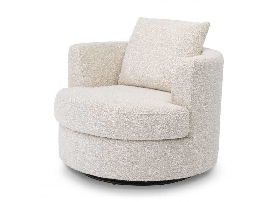 Swivel armchair 'Felix' - Bouclé cream