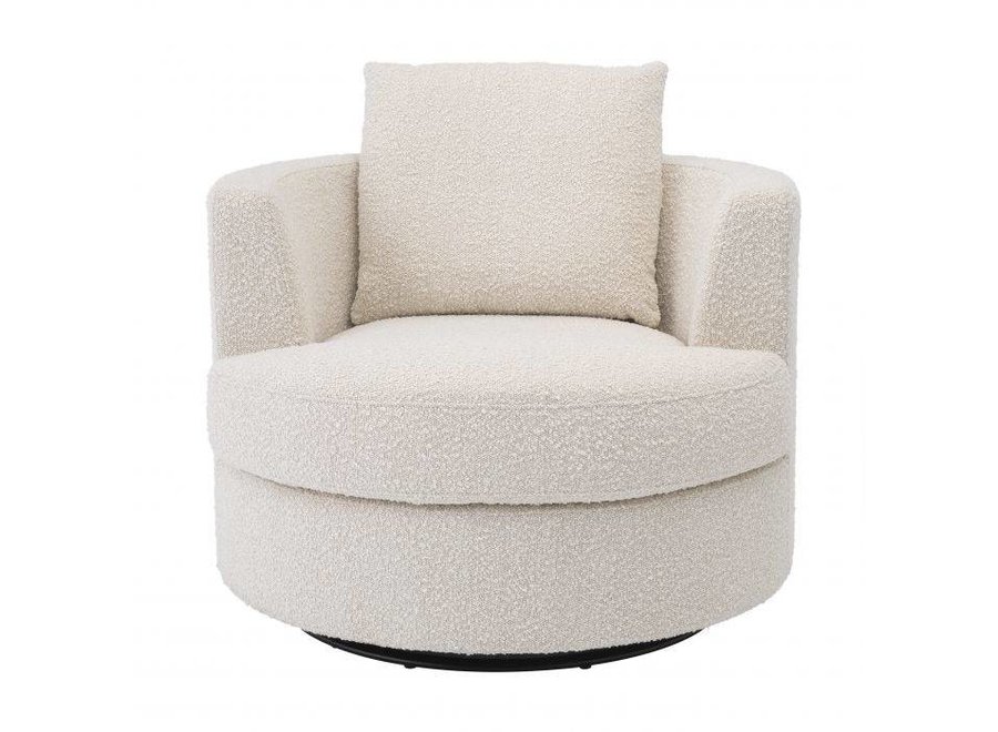 Swivel armchair 'Felix' - Bouclé cream