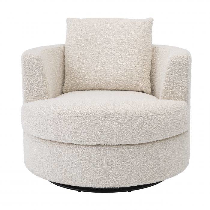 Cream Boucle Armchair : Alonso Boucle Cream Swivel Chair | SHOP NOW