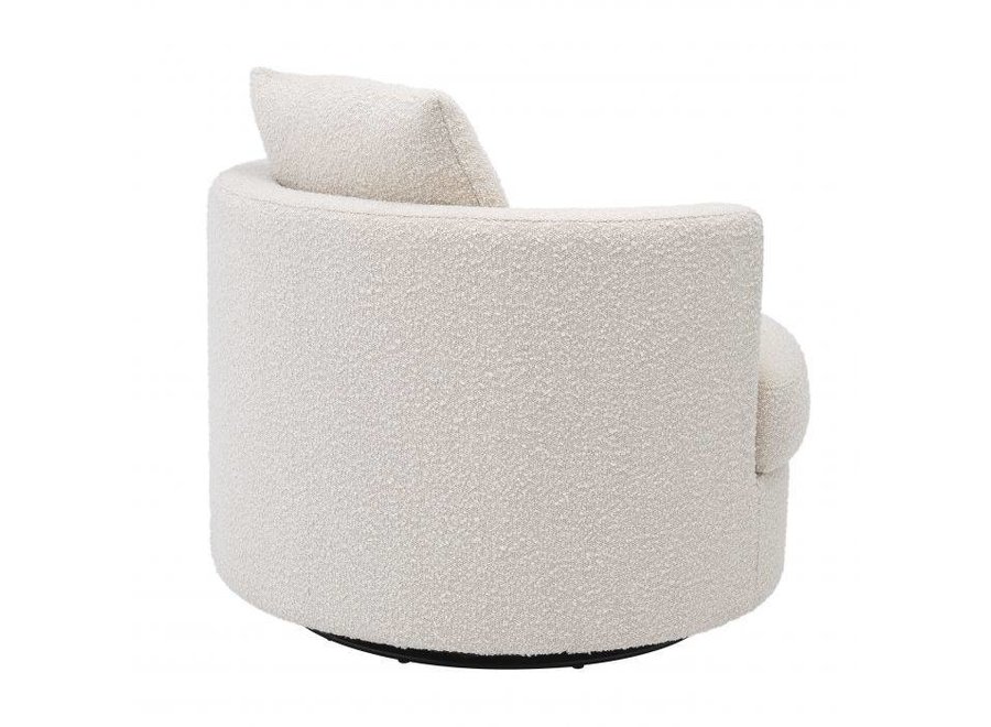 Swivel armchair 'Felix' - Bouclé cream