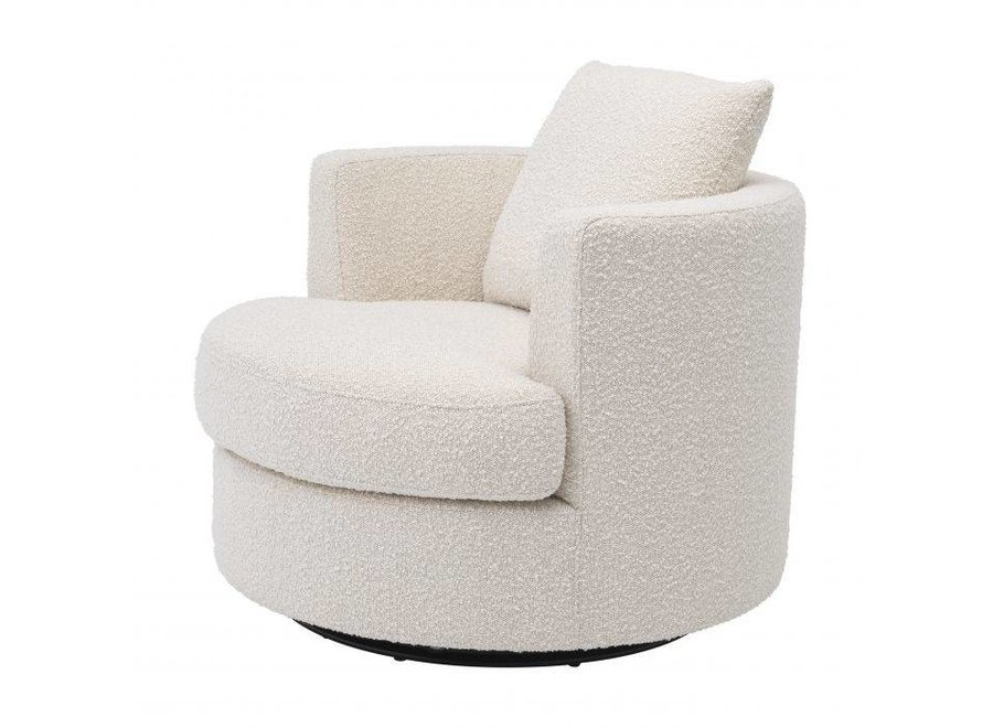 Swivel armchair 'Felix' - Bouclé cream