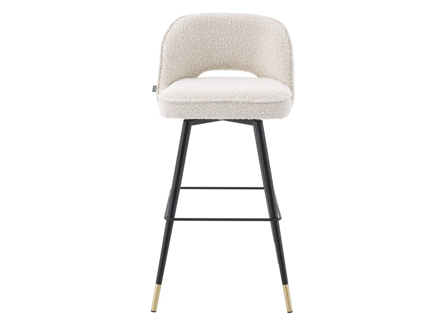 Chaise de bar 'Cliff' lot de 2 - Bouclé crème