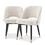 Dining chair 'Cliff' set of 2 - Bouclé cream