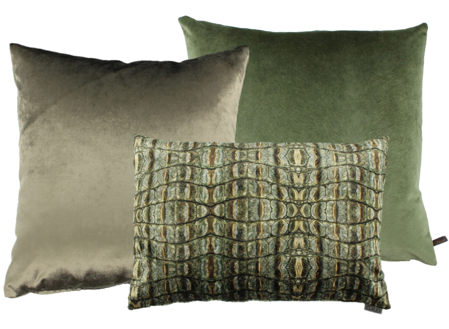 Cushion combination Olive/Army: Croco, Perla & Bellana
