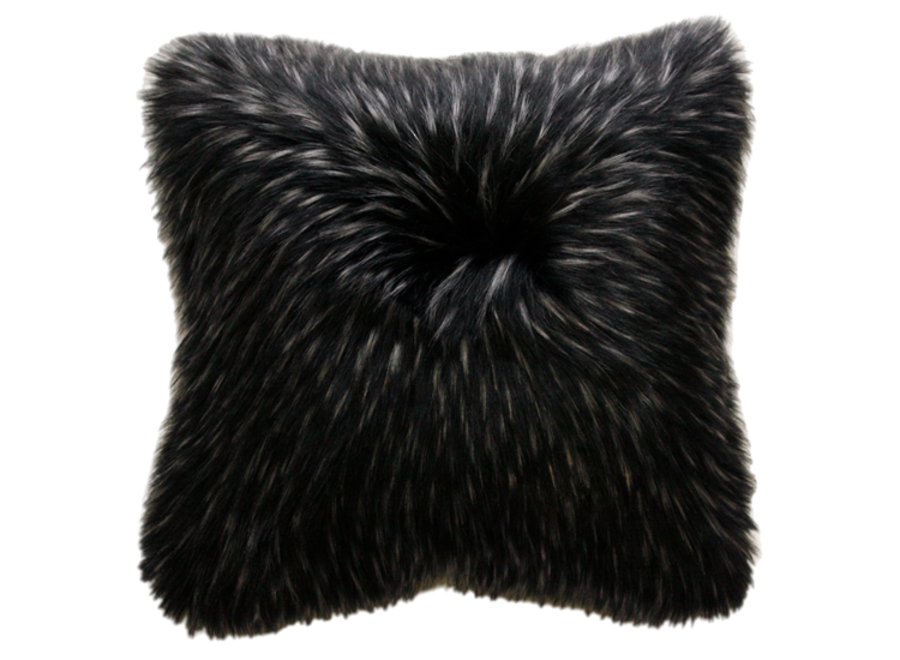Coussin fourrure 'Ebony Plume'