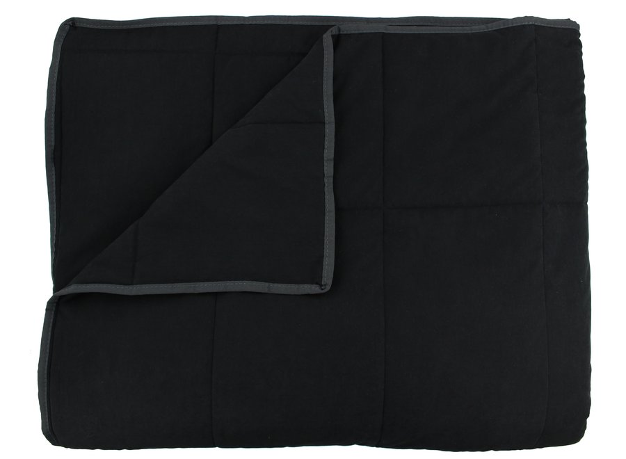 Bedspread Maia Stitched in the color Black