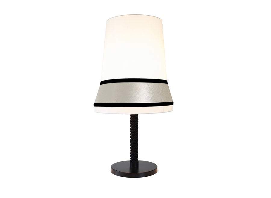 Design tafellamp 'Audrey' gedecoreerd met accenten van zijde