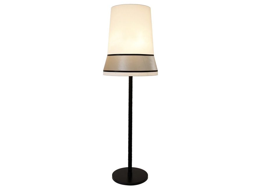 Design floor lamp 'Audrey' large decorated with silk detail