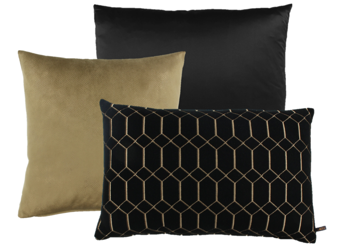 Kussencombinatie Black/Gold: Dafne, Mitchel & Petter