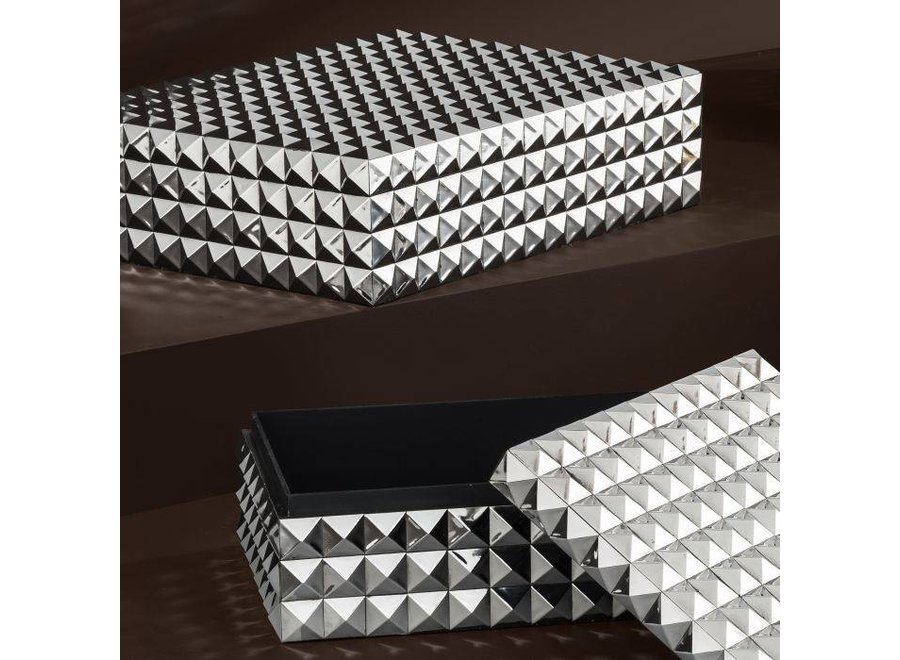 Luxury storage box 'Viviënne' L - Nickel