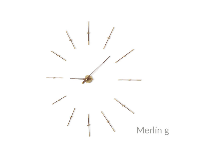 Design wall clock 'Merlin Gold'