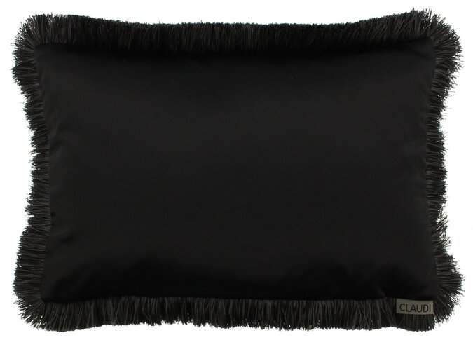 Coussin Dafne Black + Fringe Black