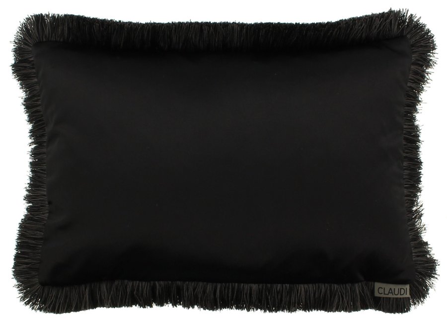 Cushion Dafne Black + Fringe Black