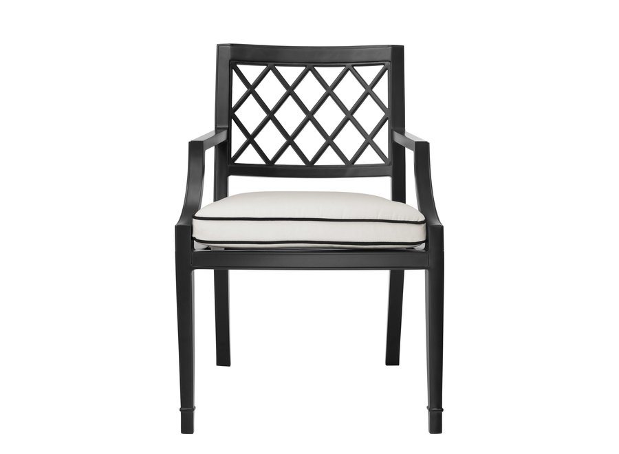 Outdoor  Dining chair 'Paladium'  with armrest - Black