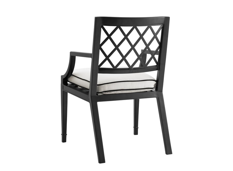 Outdoor  Dining chair 'Paladium'  with armrest - Black