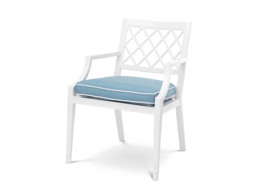 Outdoor Dining chair Paladium with armrest - White