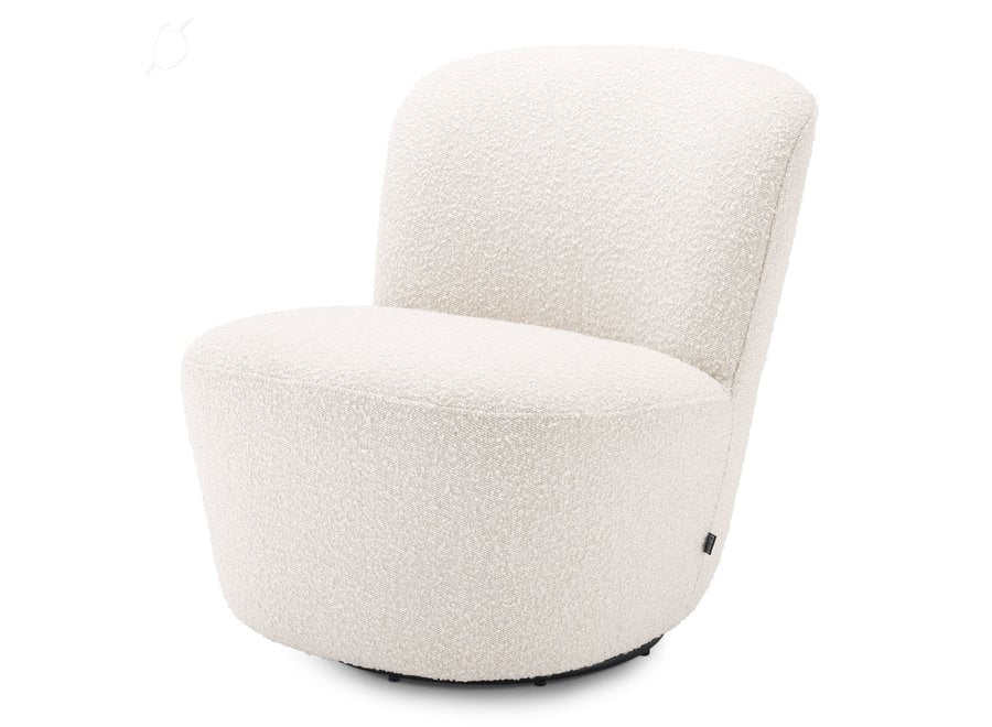 Fauteuil Pivotant 'Doria' - Bouclé cream