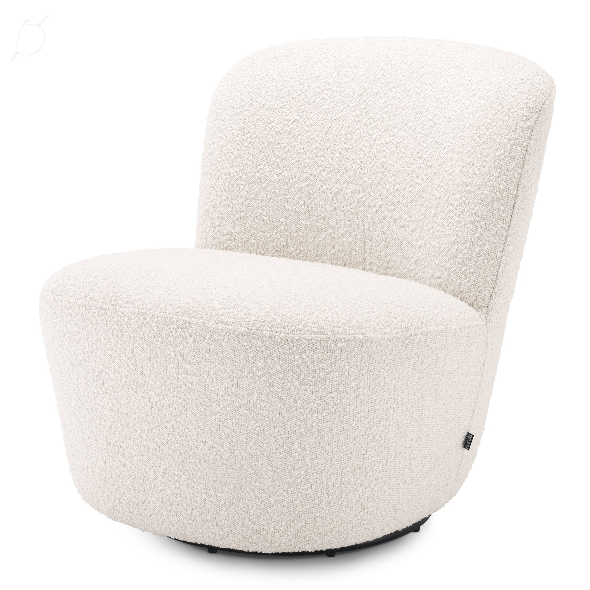 EICHHOLTZ Swivel chair 'Doria' Bouclé cream Wilhelmina Designs