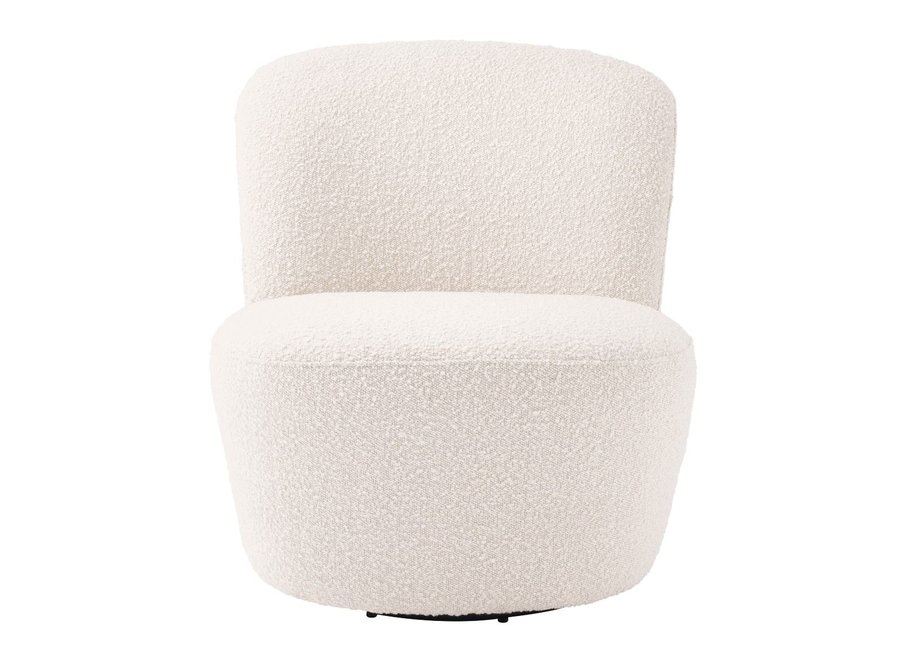 Fauteuil Pivotant 'Doria' - Bouclé cream