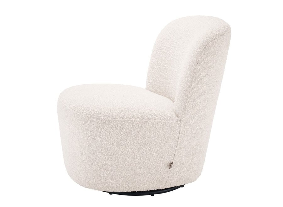 Fauteuil Pivotant 'Doria' - Bouclé cream